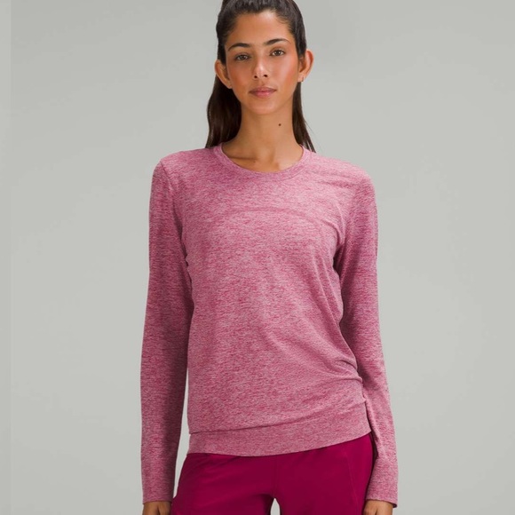 lululemon | Swiftly Relaxed-Fit Long Sleeve in Pomegranate/Pink Peony - Size 6 - Picture 1 of 6